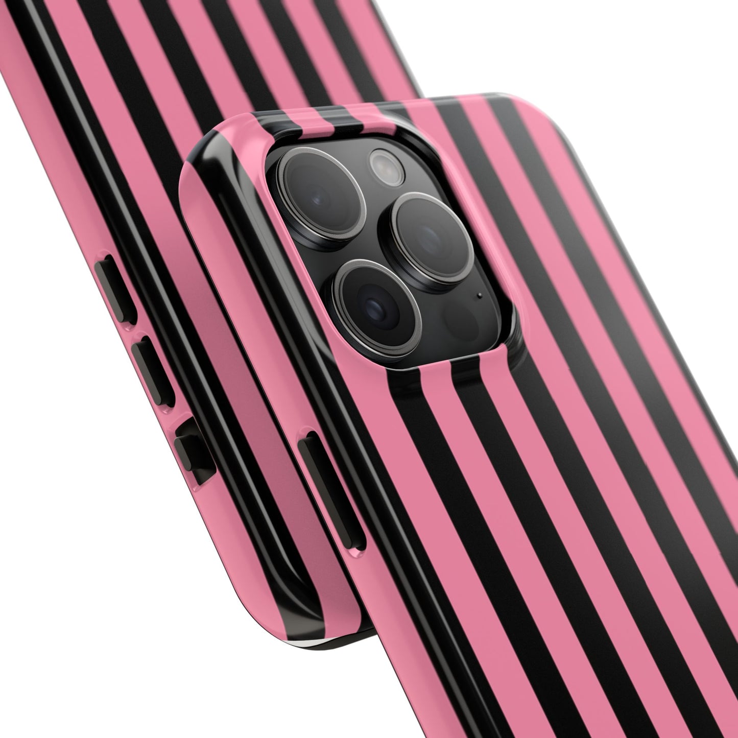 Vertical Stripe Pink / Black Phone Case