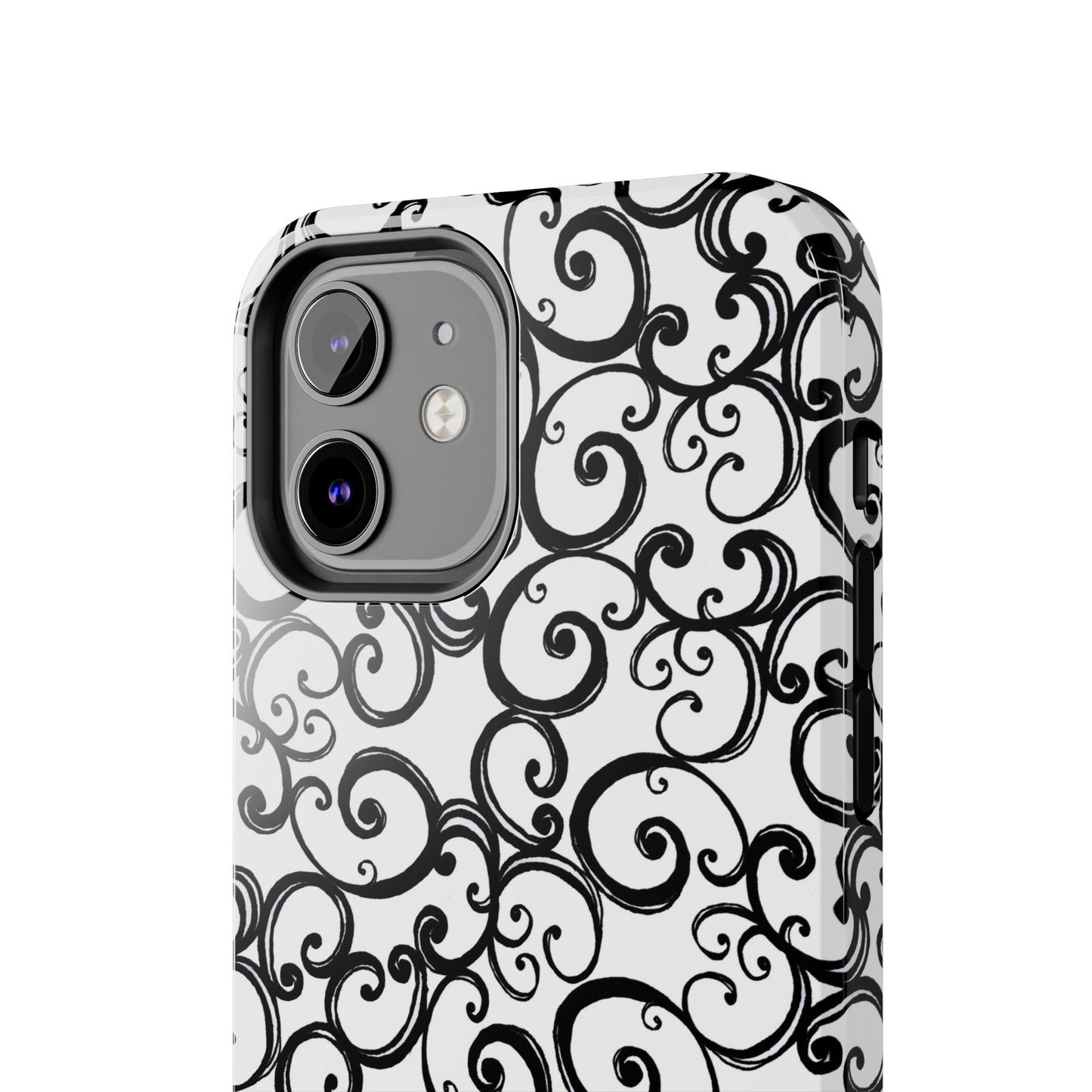 Curls White / Black Phone Case