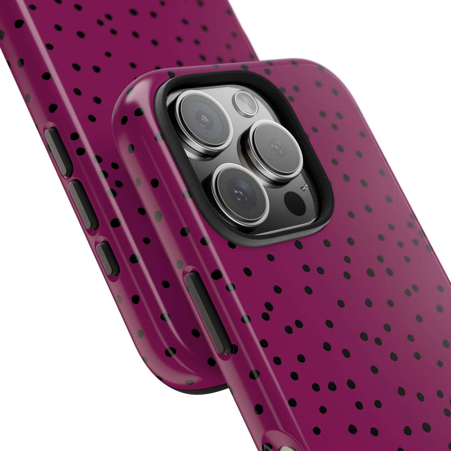 Dinky Dots Burgundy / Black Phone Case