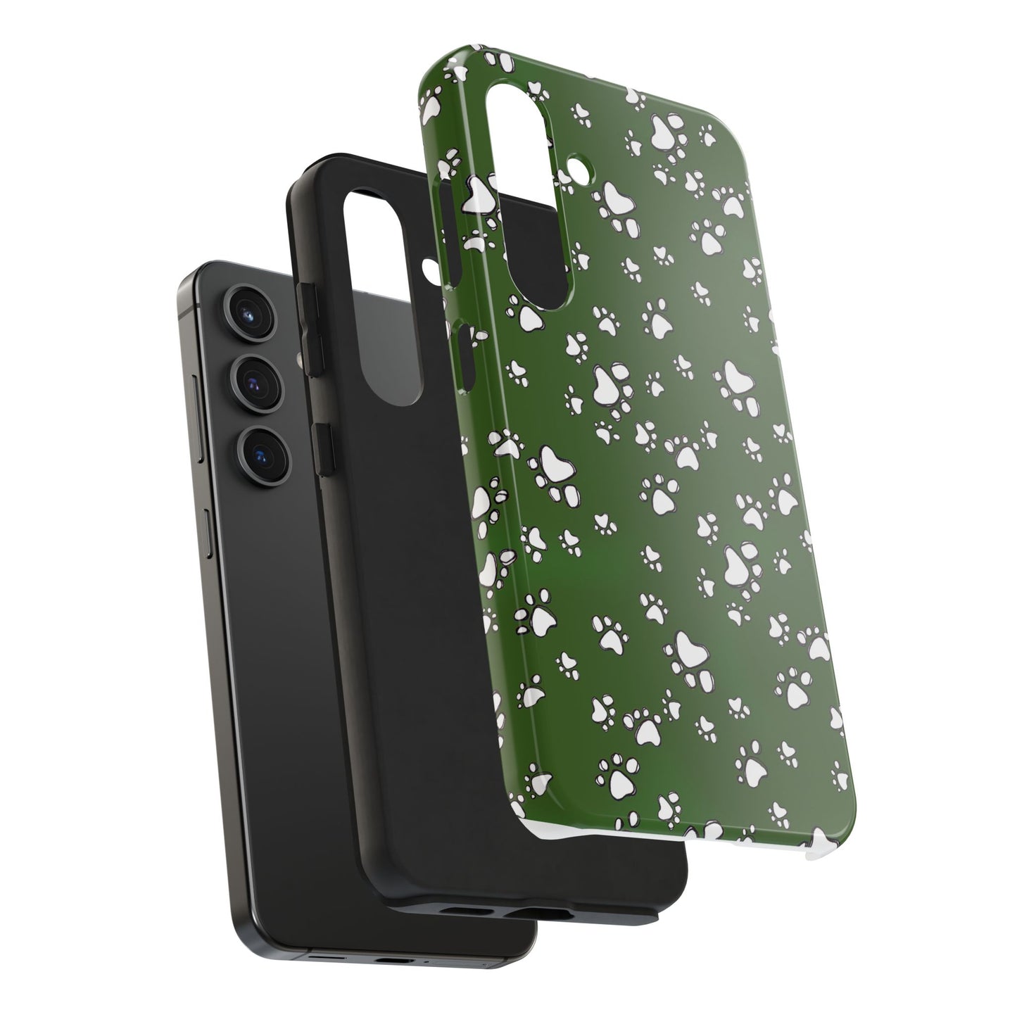Paw Flakes Green Phone Case