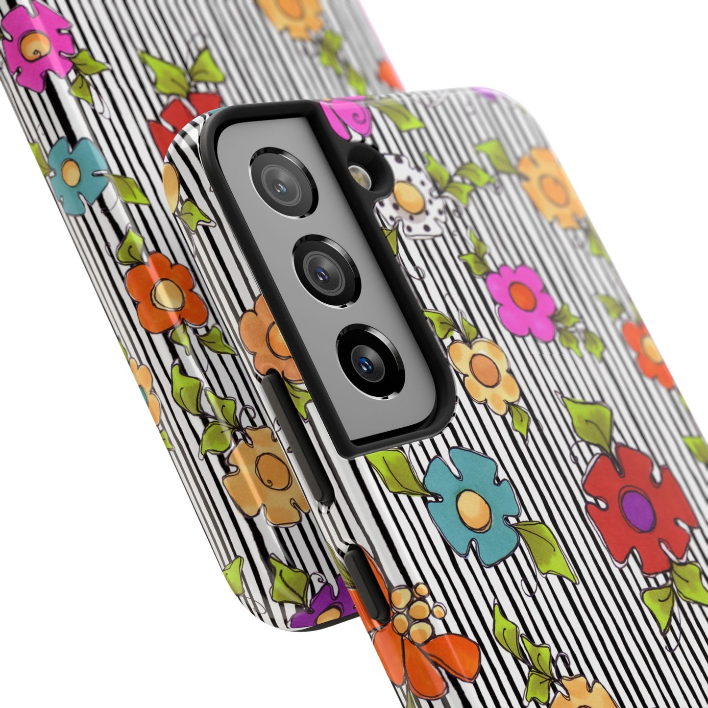 Dog Blooms White / Black Phone Case