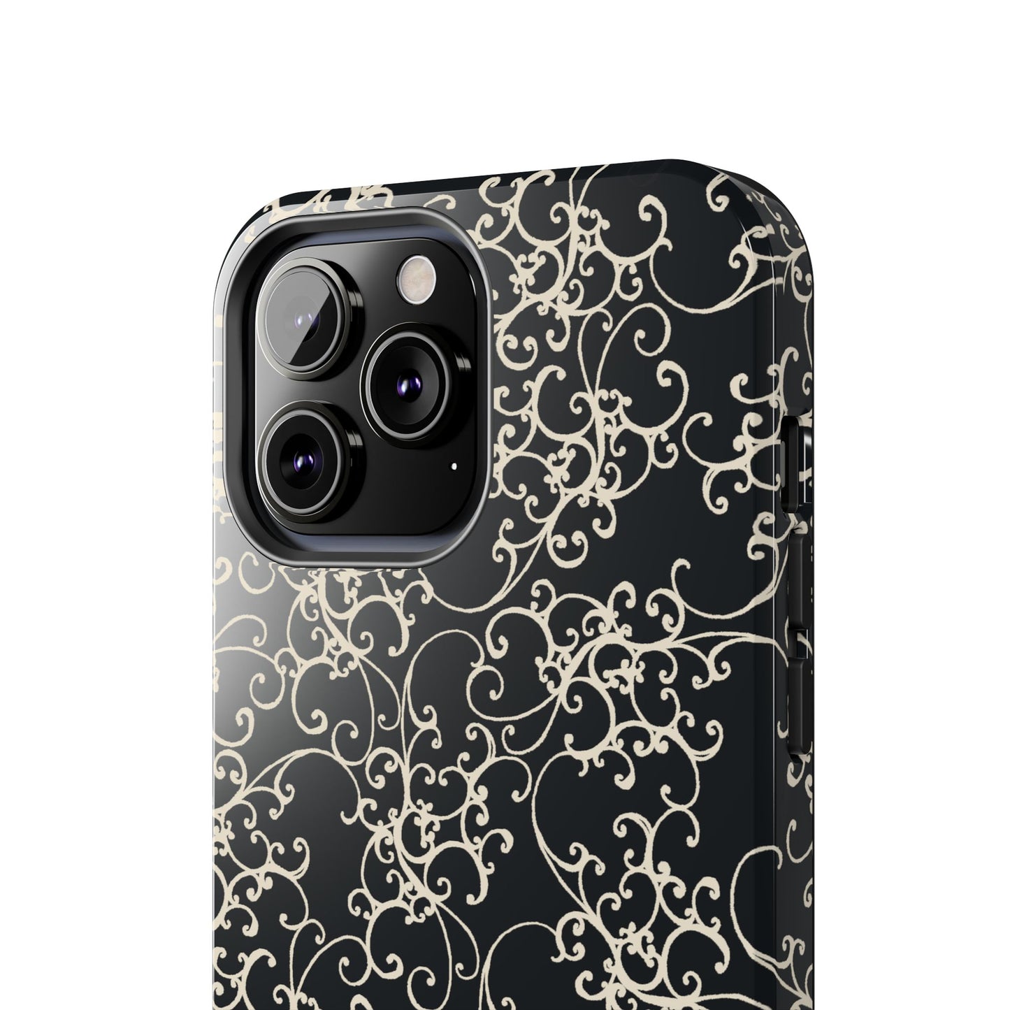 Elegant Scroll Black / Ivory Phone Case