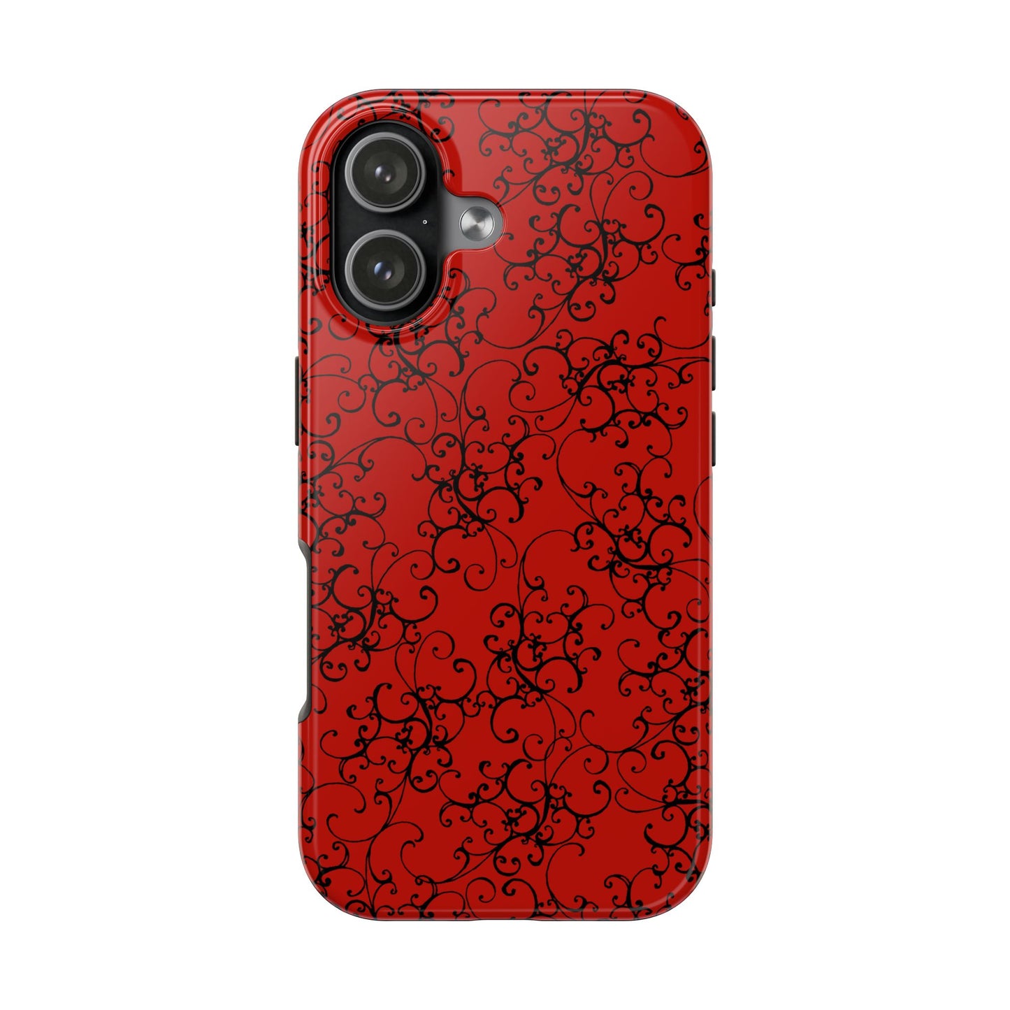 Elegant Scroll Red / Black Phone Case