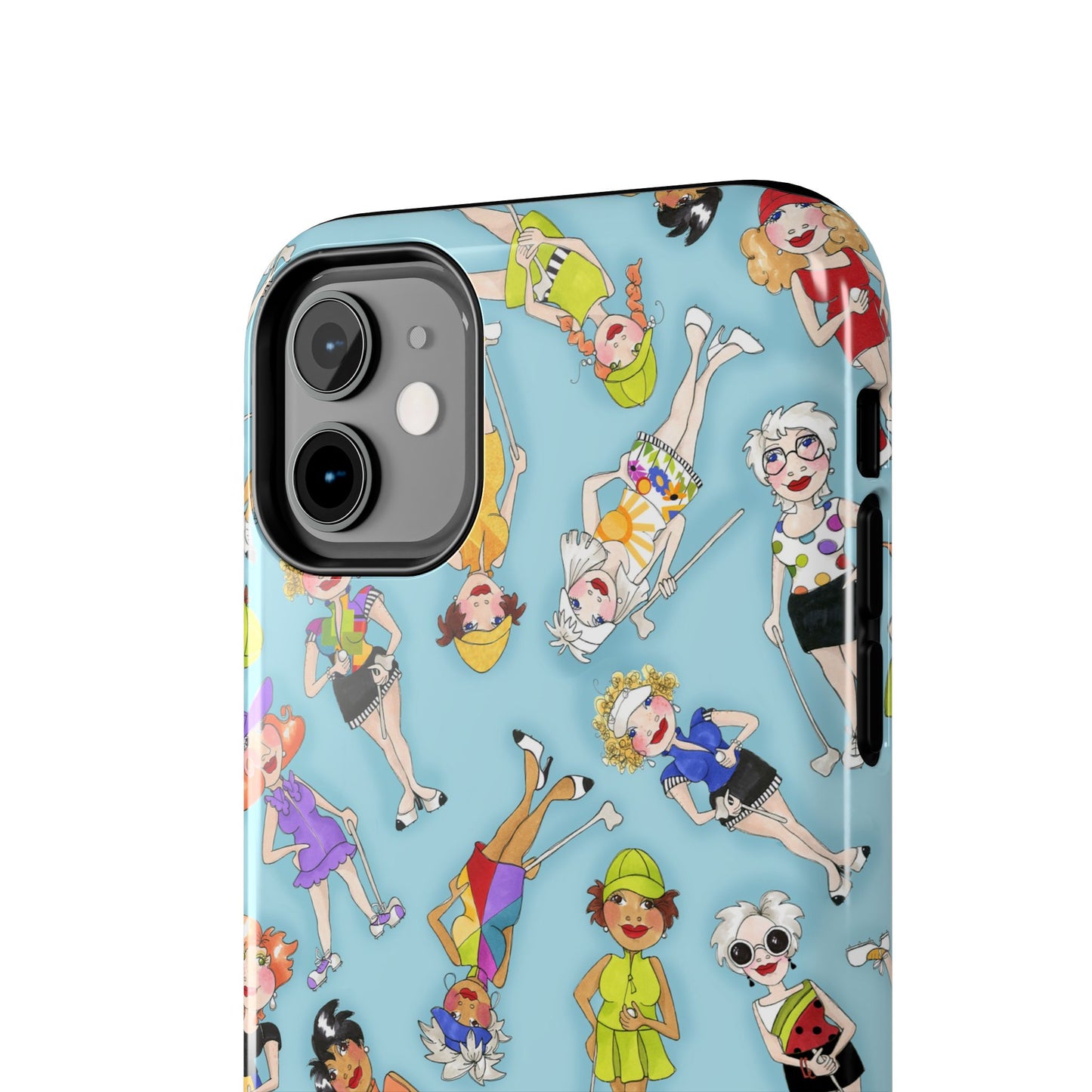 Tossed Golfer Girls Turquoise Phone Case