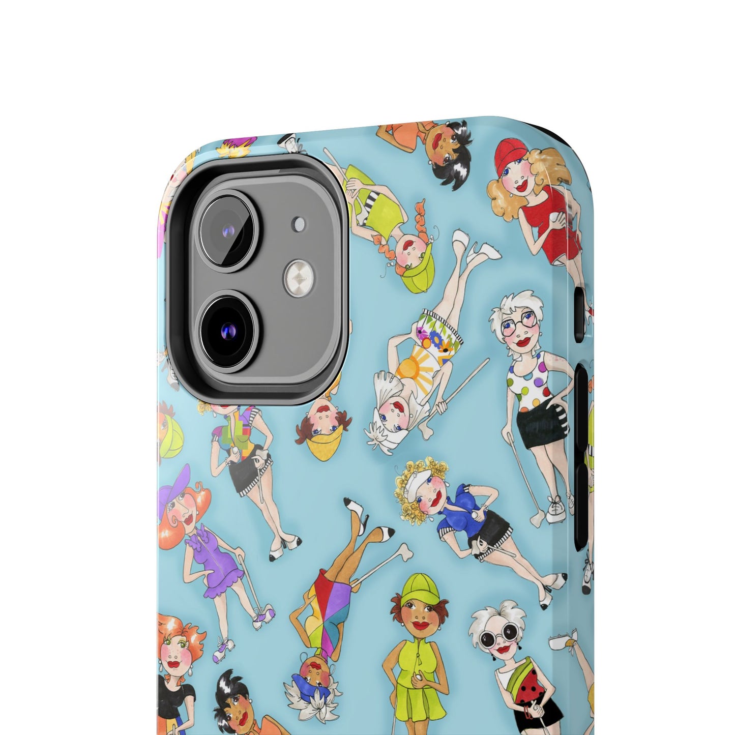 Tossed Golfer Girls Turquoise Phone Case