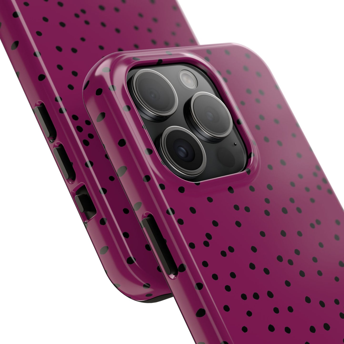 Dinky Dots Burgundy / Black Phone Case