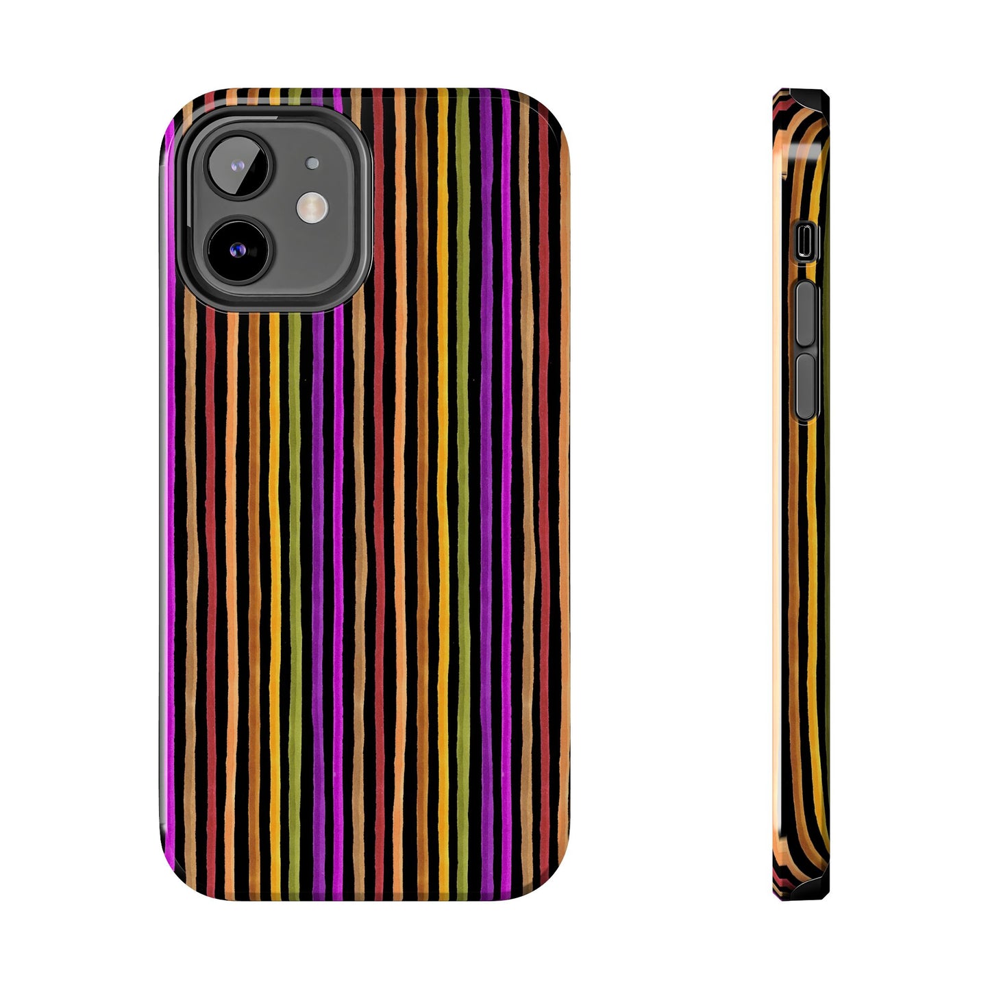 Spice Stripe Black Phone Case
