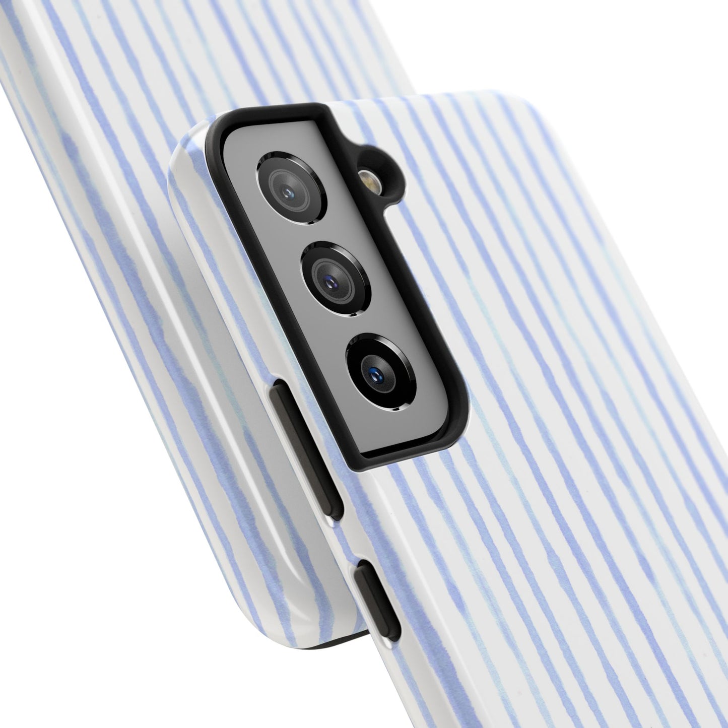 Happy Stripe White / Blue Phone Case