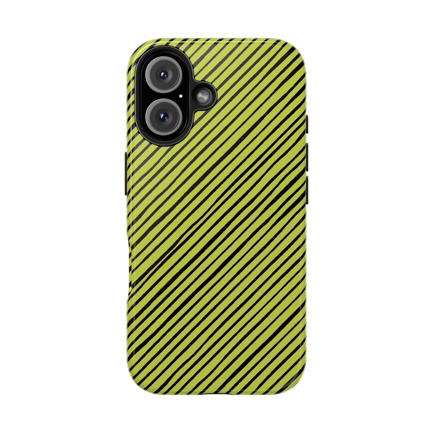 Quirky Bias Stripe Green / Black Phone Case