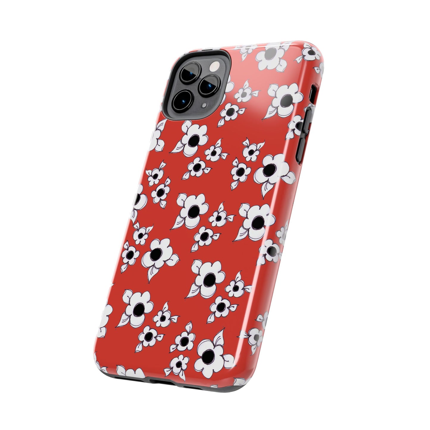 Daisy Cluster Red / Black Phone Case