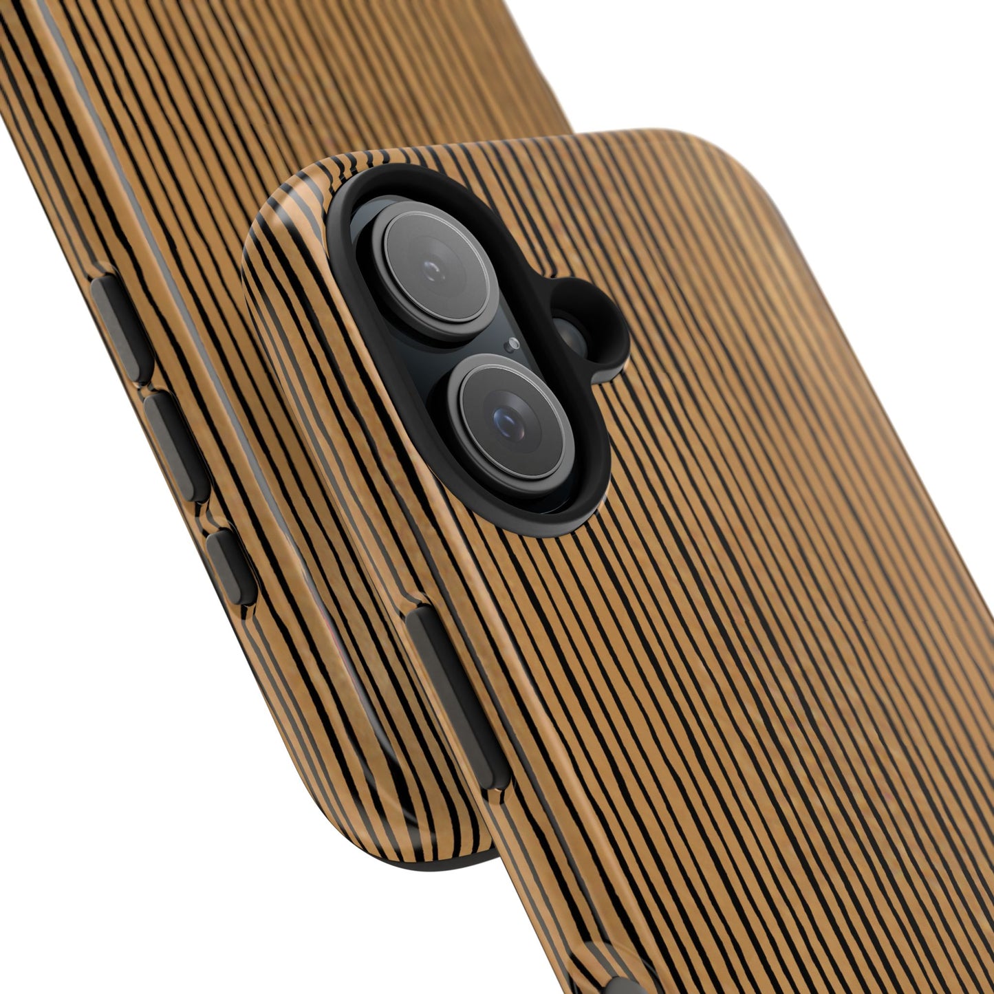 Quirky Pin Stripe Tan / Black Phone Case