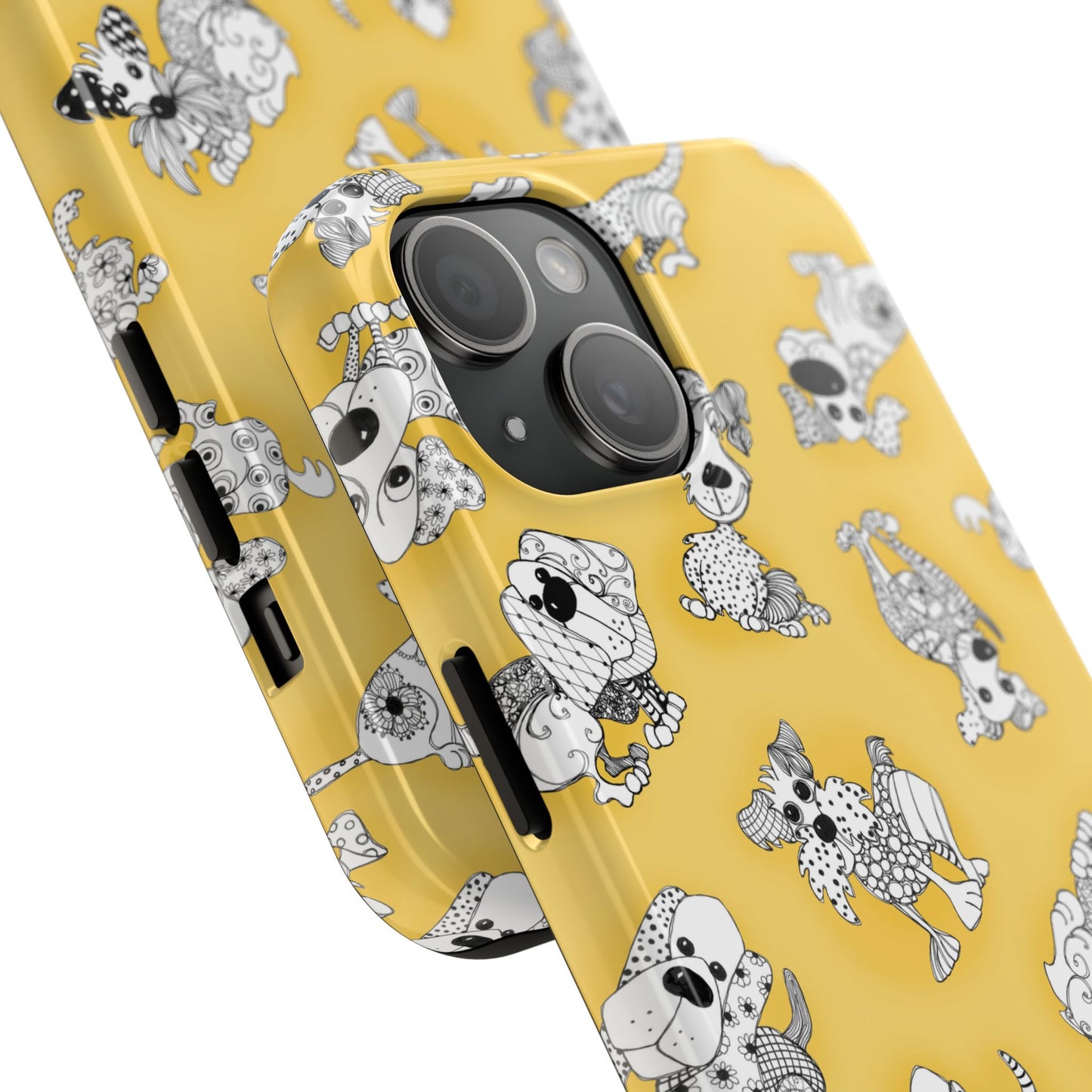 Doodle Dogs Yellow Phone Case