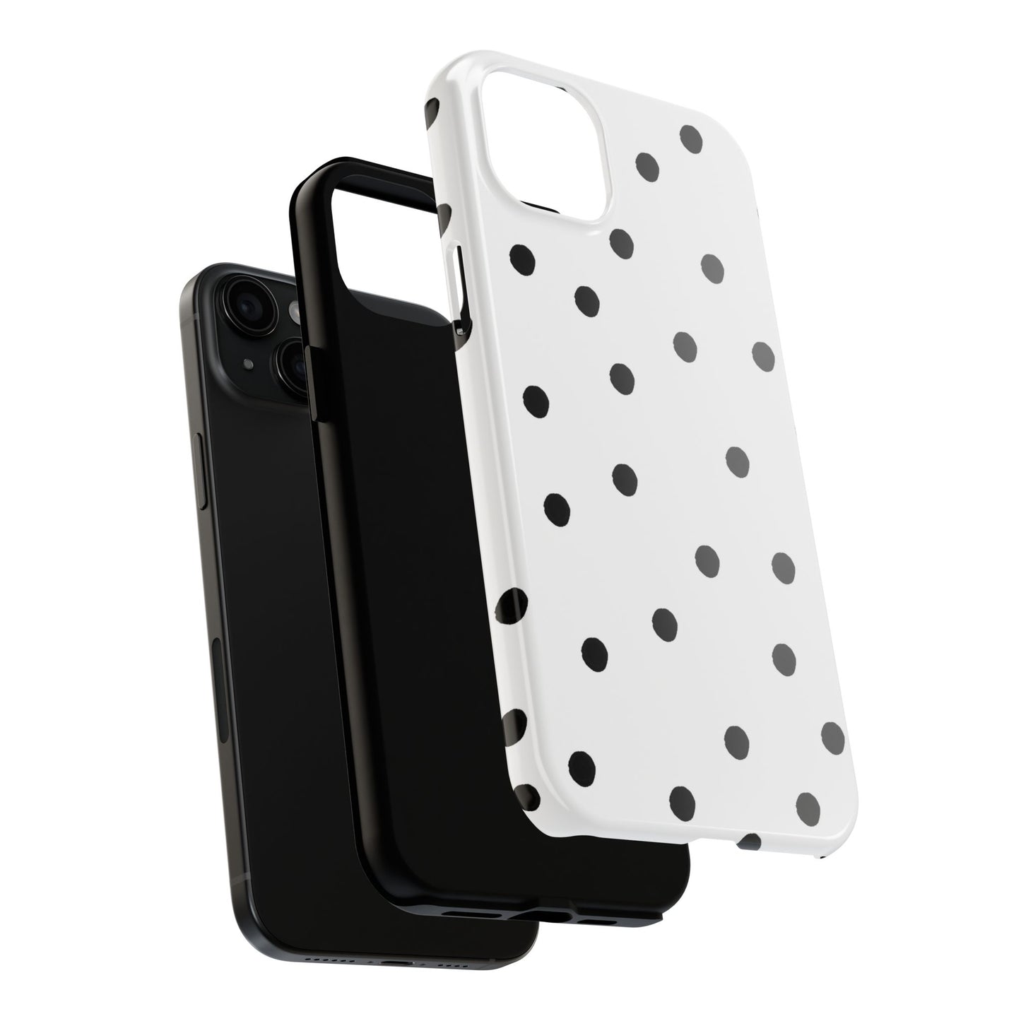 Space Dots White / Black Phone Case