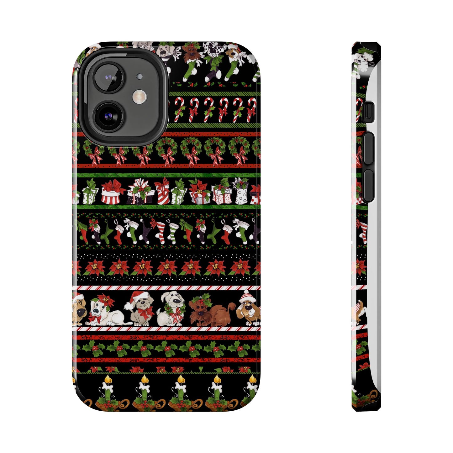Holiday Borders Black Phone Case