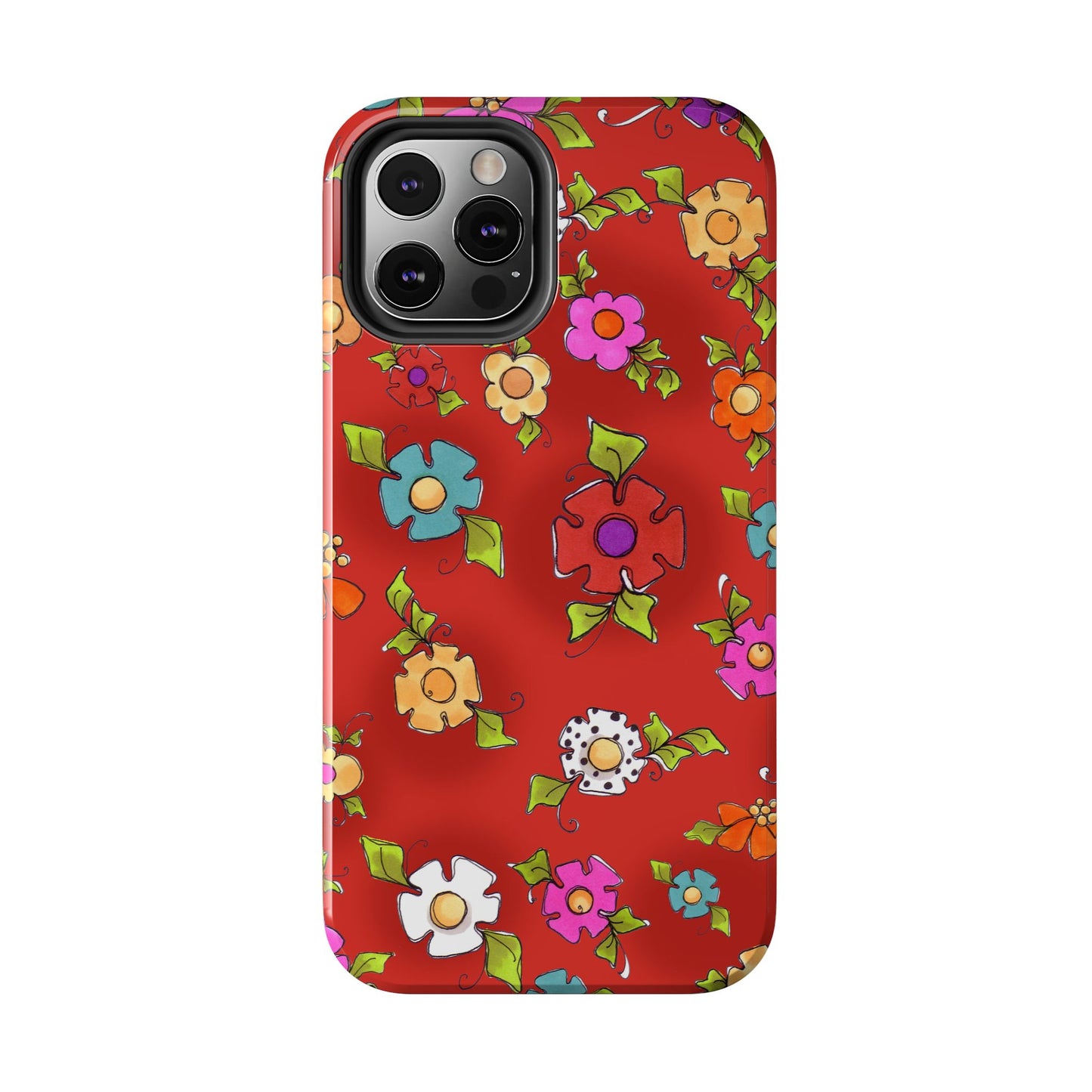 Happy Blooms Red Phone Case