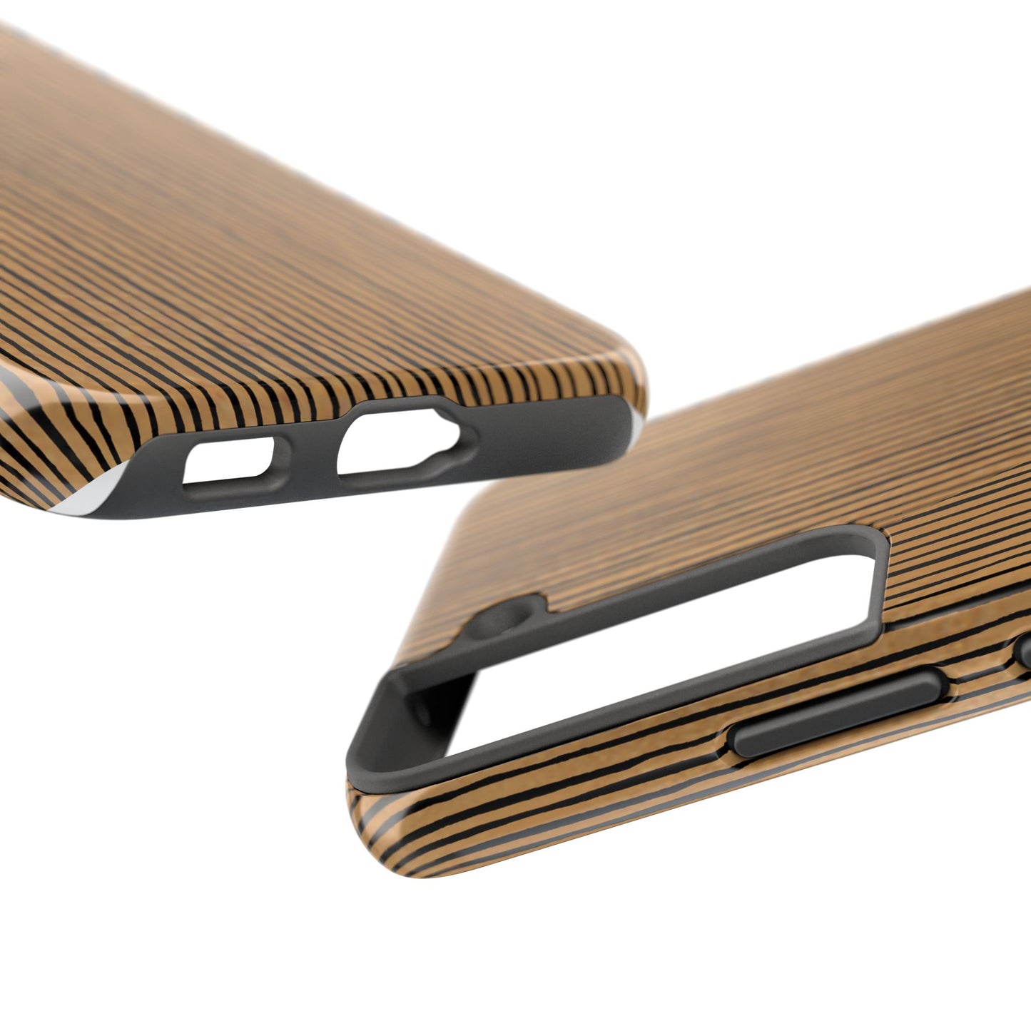 Quirky Pin Stripe Tan / Black Phone Case