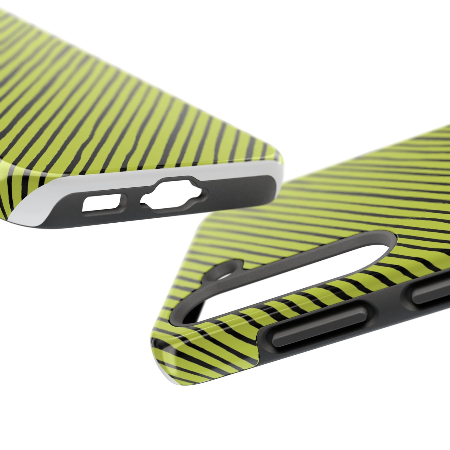 Quirky Bias Stripe Green / Black Phone Case