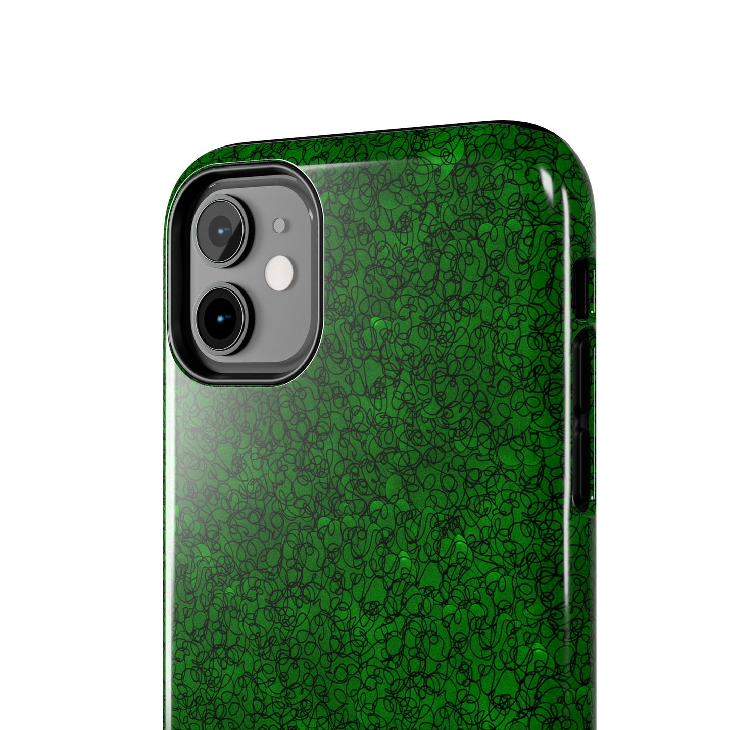 Scribble Green / Black Phone Case
