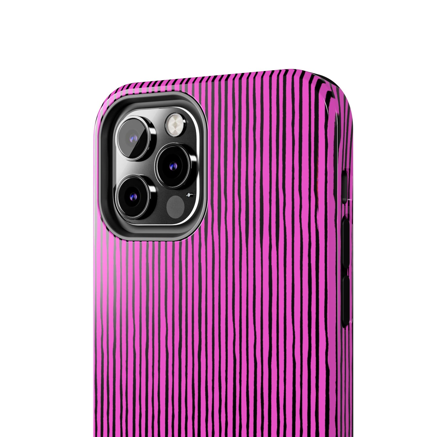 Quirky Pin Stripe Pink / Black Phone Case