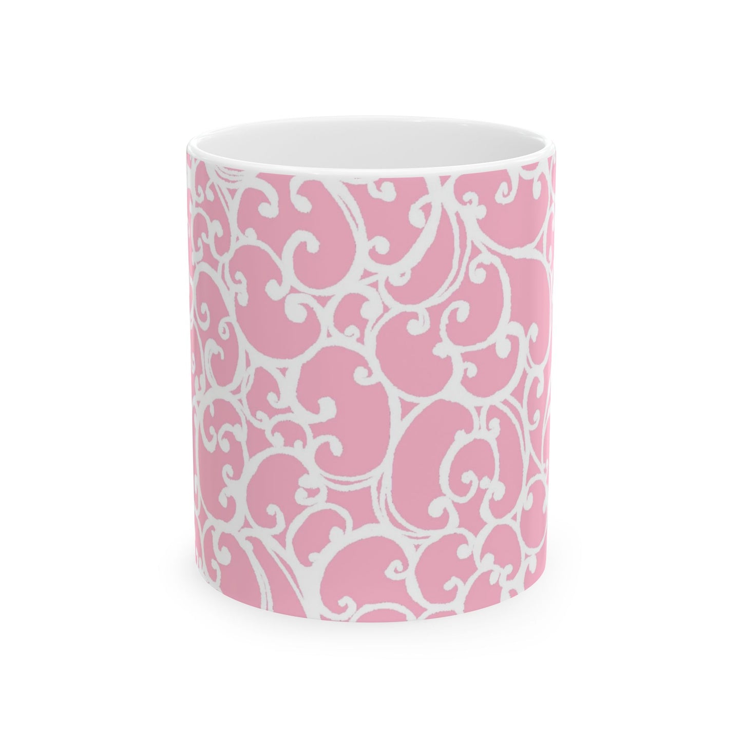 Scrollie Pink / White Cup