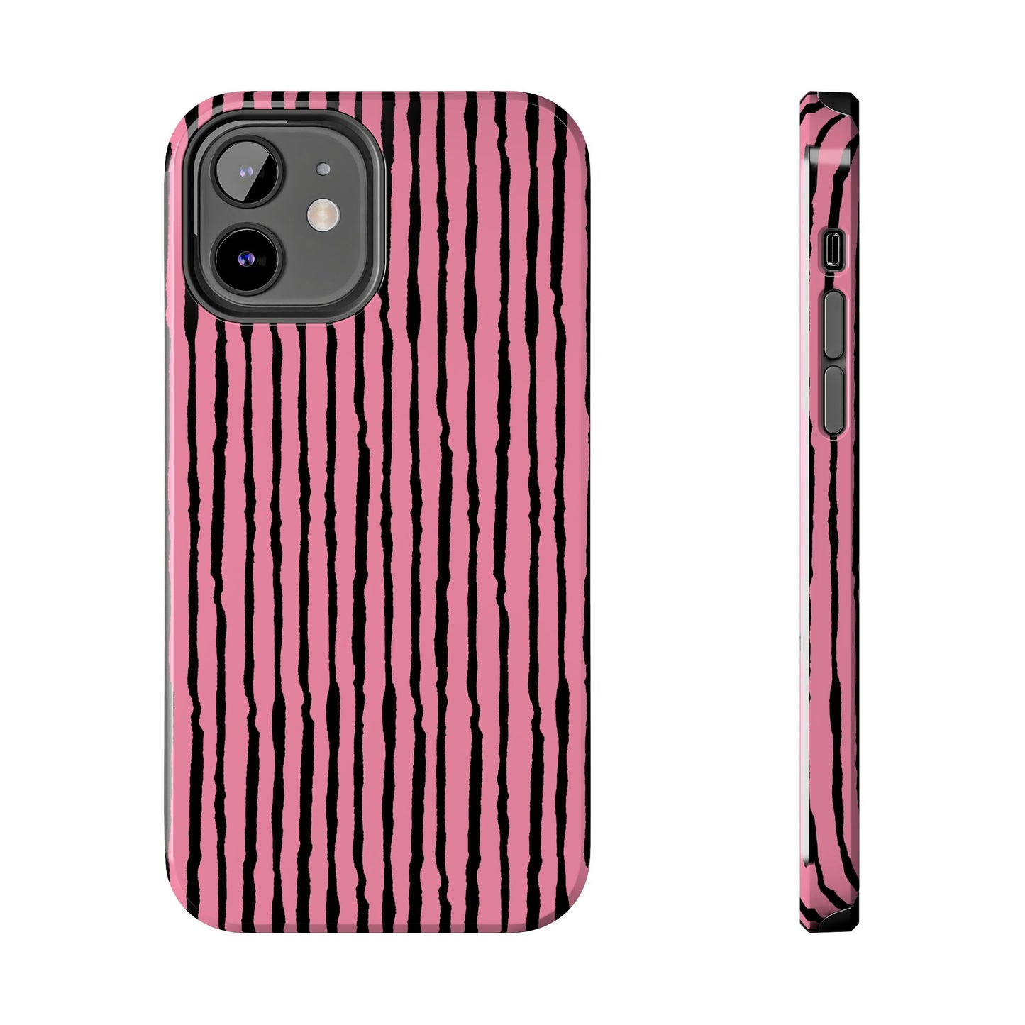 Sorta Stripe Pink / Black Phone Case