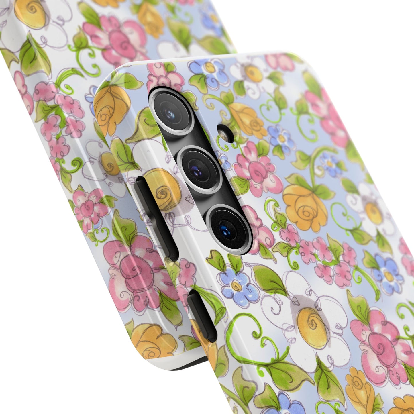 Flower Frolic Blue Phone Case