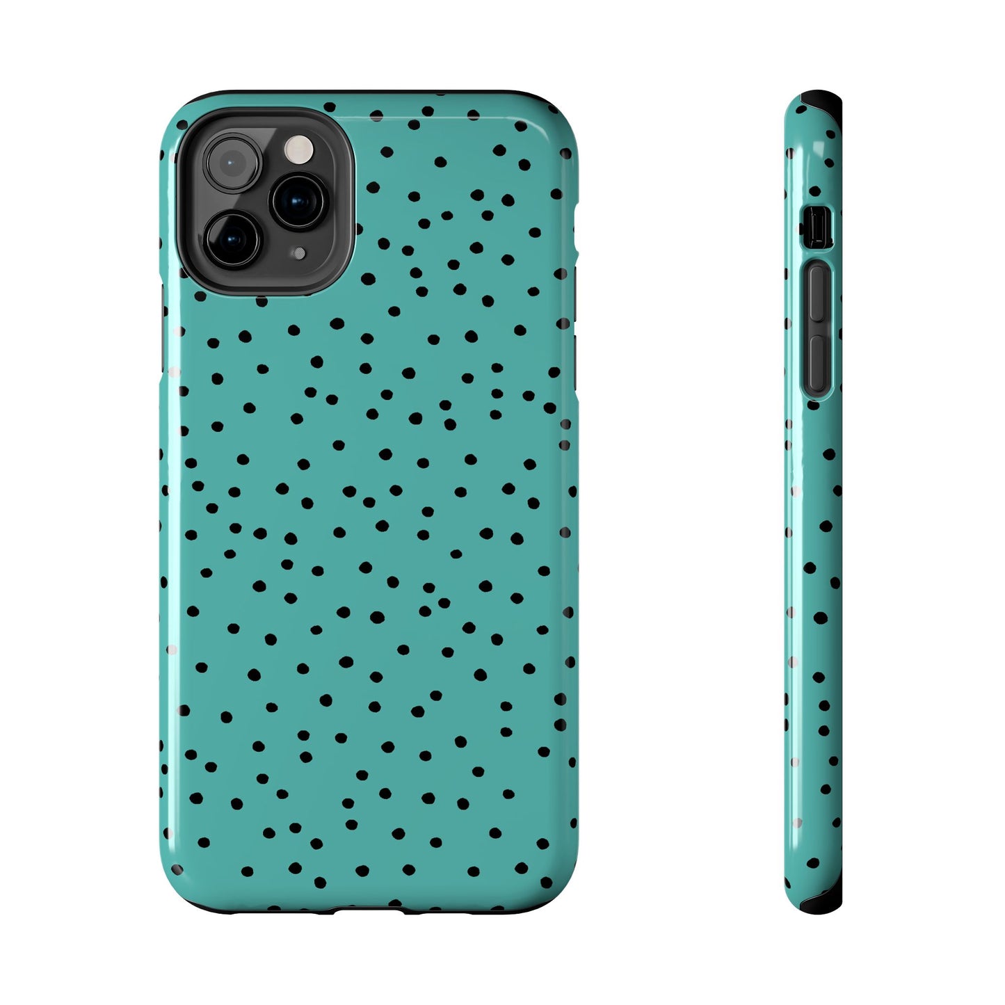 Dinky Dots Turquoise / Black Phone Case