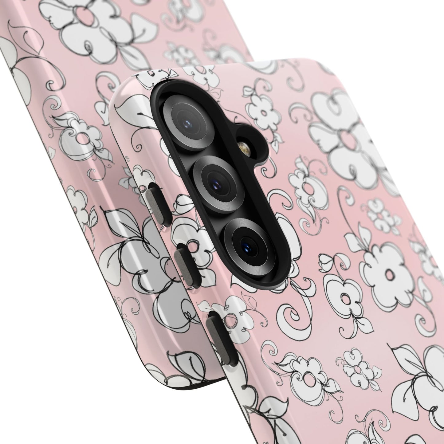 Lady Flowers Pink Sky Phone Case