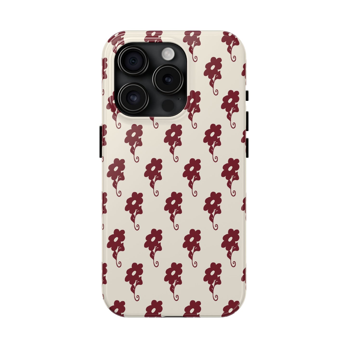 Flowers Ivory / Red Phone Case