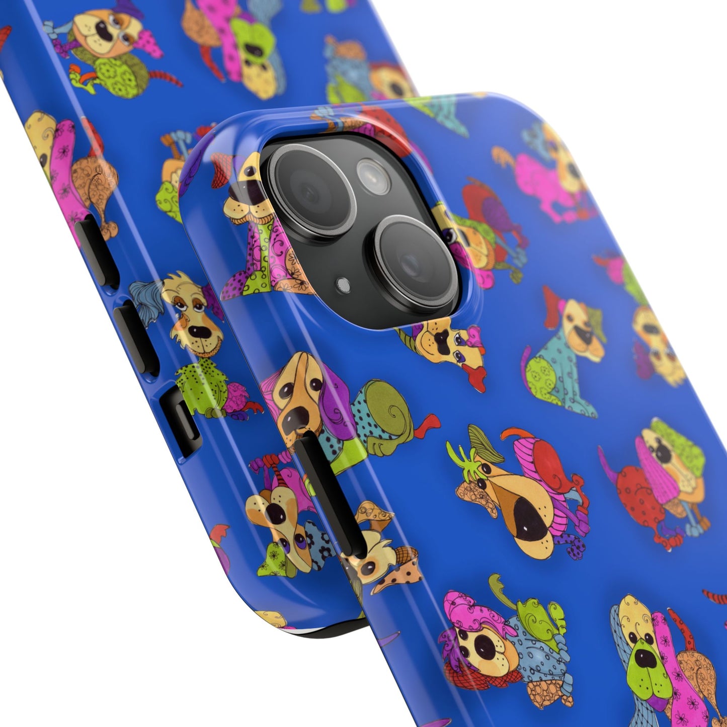 Tossed Happy Dogs Blue Phone Case