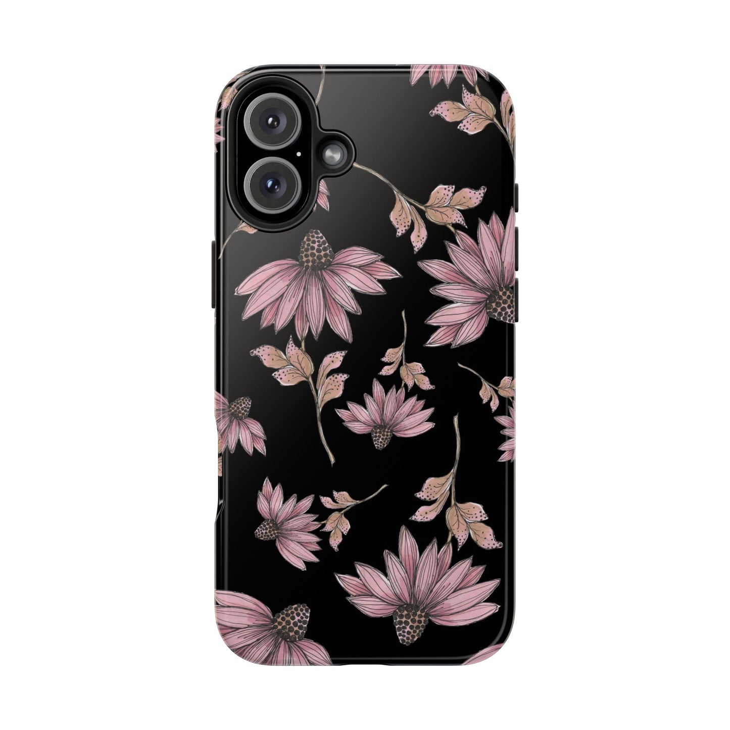 Wild Cone Flowers Black Phone Case