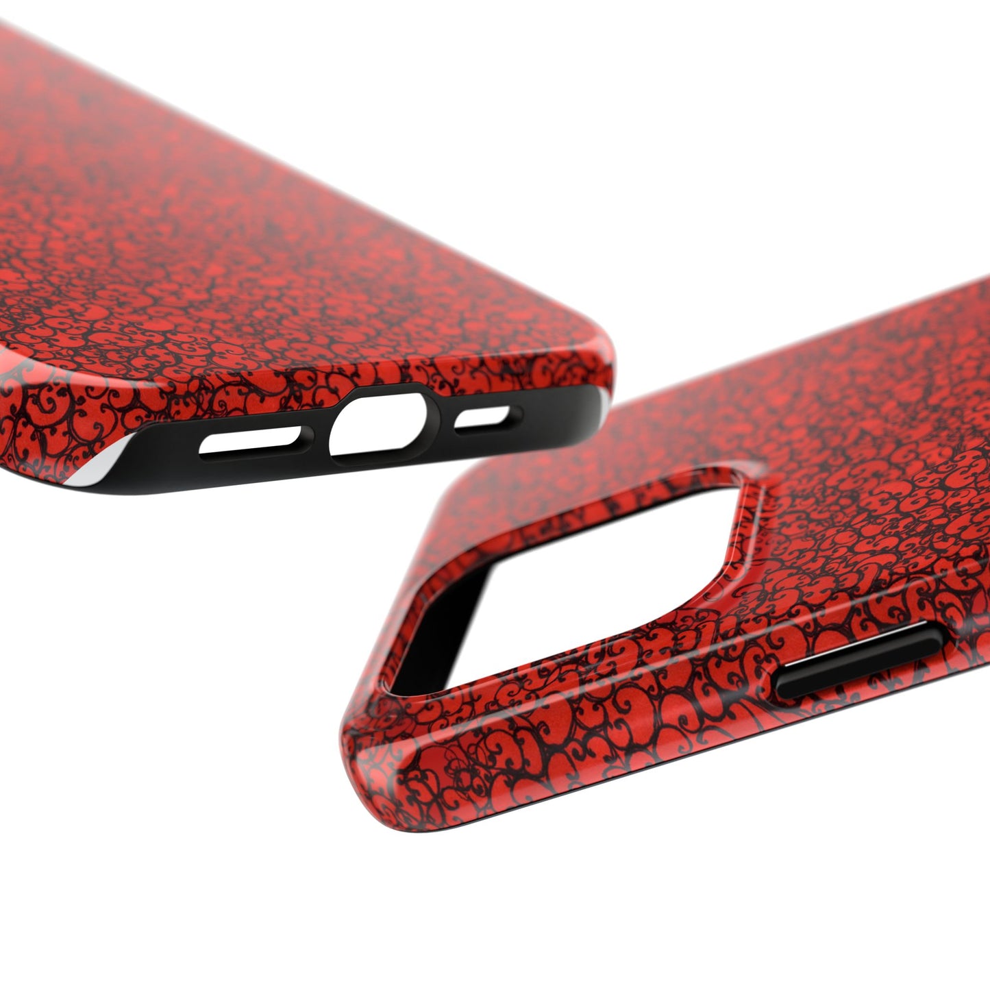 Scrollie Red / Black Phone Case