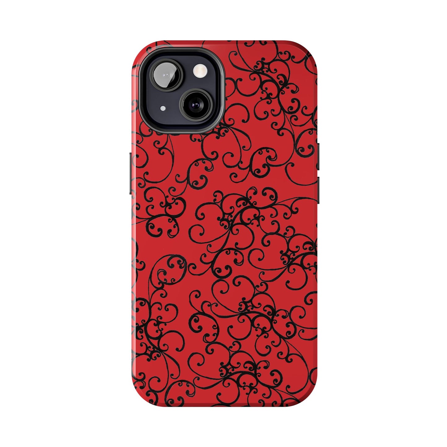 Elegant Scroll Red / Black Phone Case