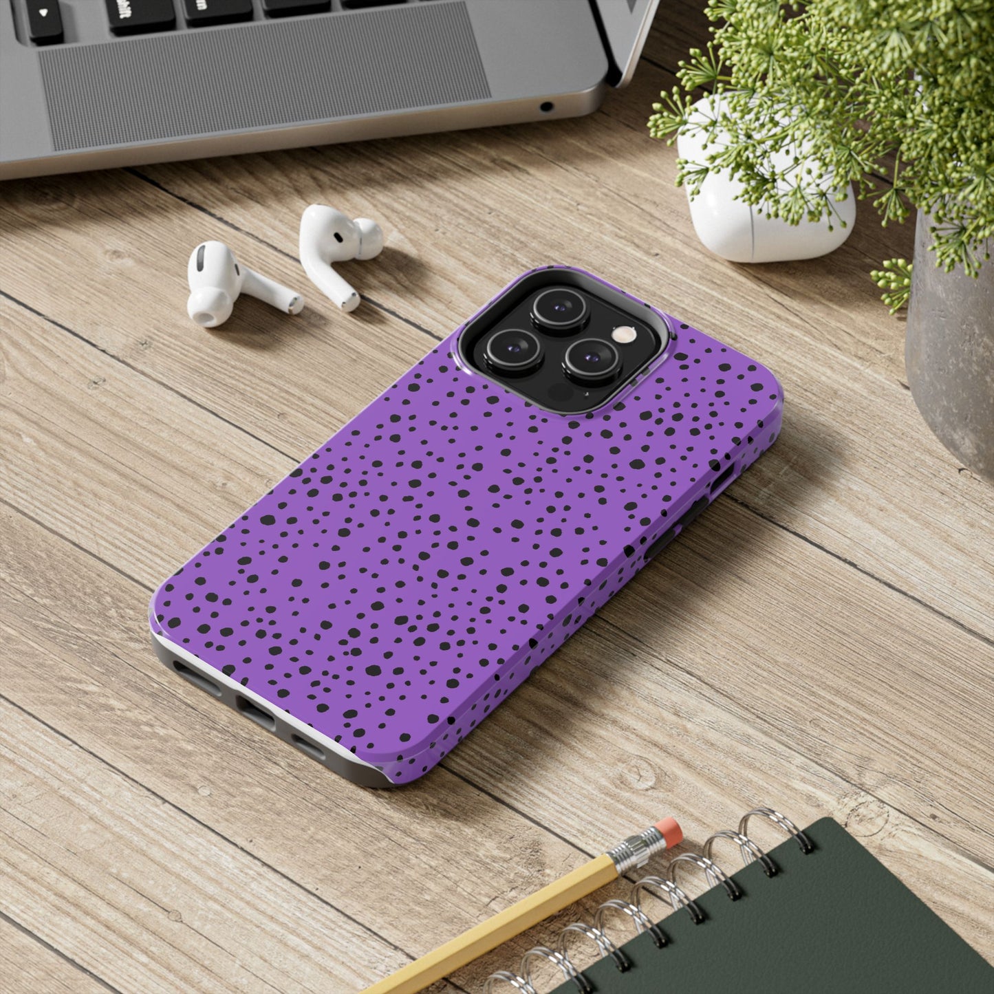 Pepper Dots Purple / Black Phone Case