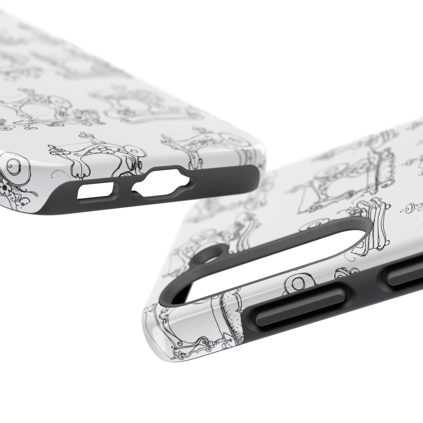 Sew Sew White / Black Phone Case