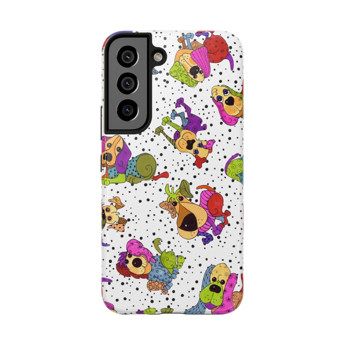 Tossed Happy Dogs White Phone Case