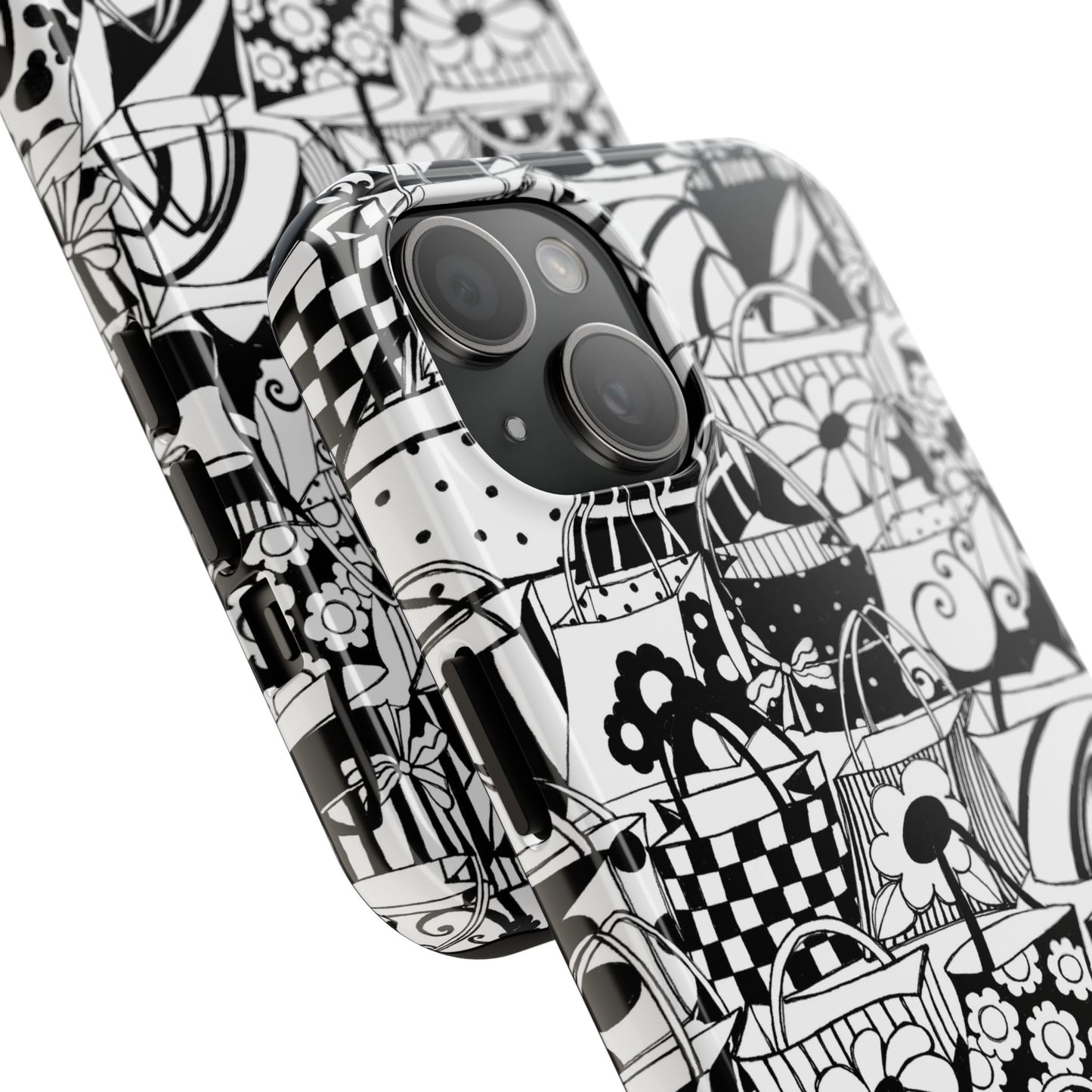 Totally Black / White Phone Case