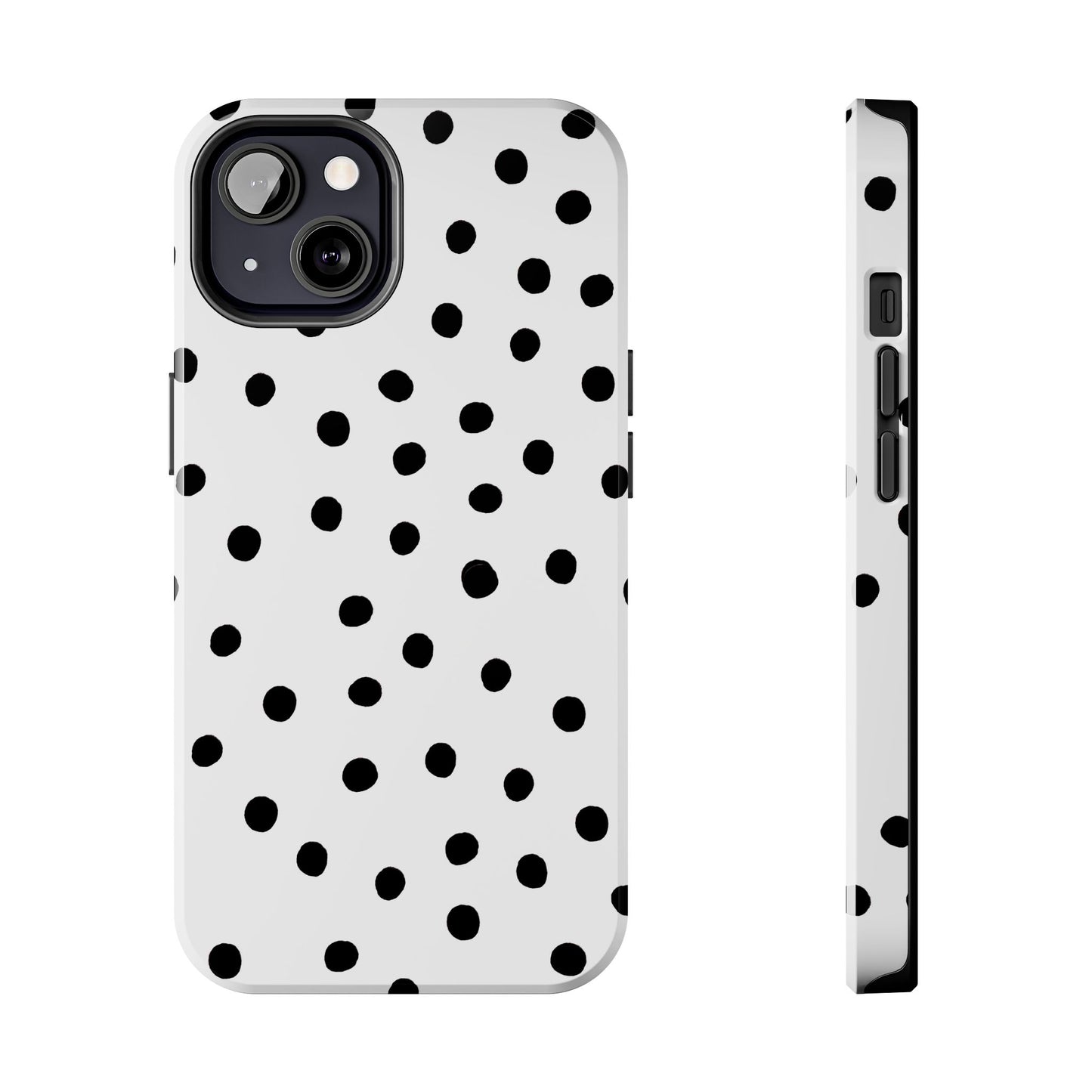 Dot White / Black Phone Case