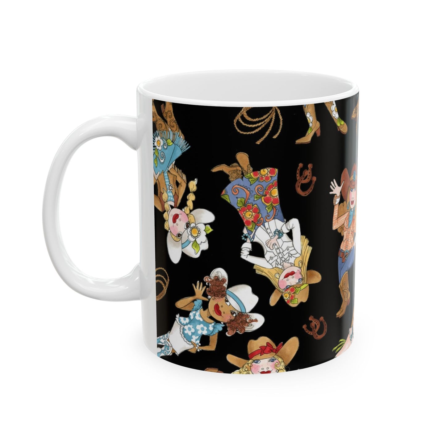 Tossed Cowgirls Black Cup