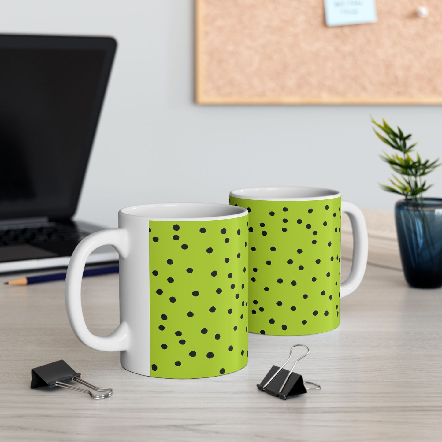 Dinky Dots Lime / Black Cup
