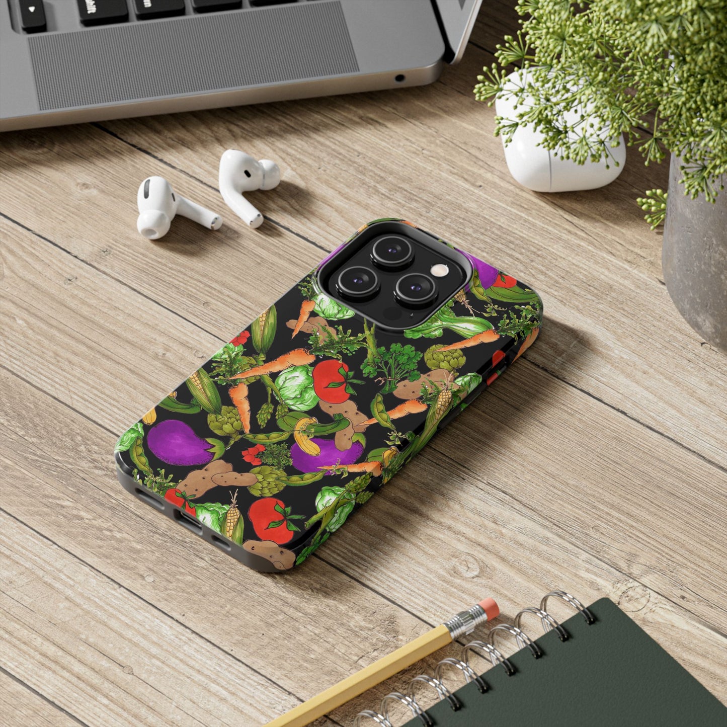 Veggie Jungle Black Phone Case