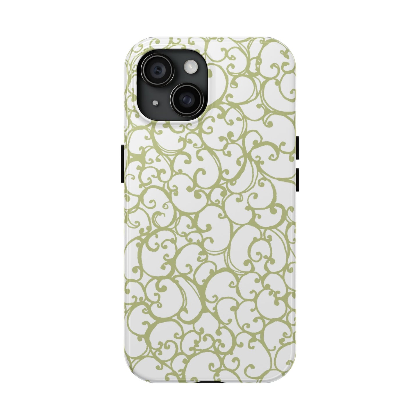Scrollie White / Green Phone Case