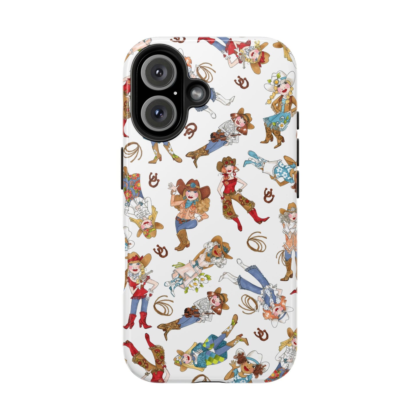 Tossed Cowgirls White Phone Case