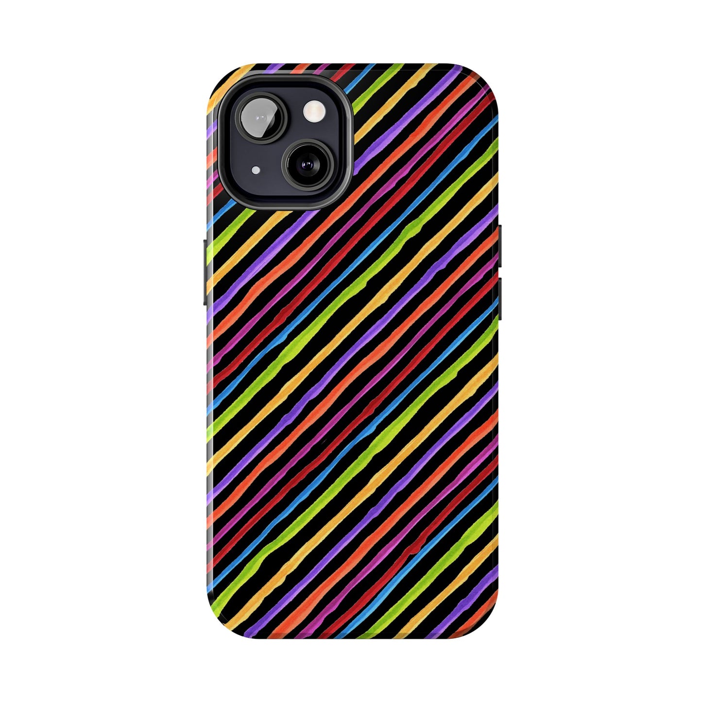 Quirky Bias Stripe Black Phone Case