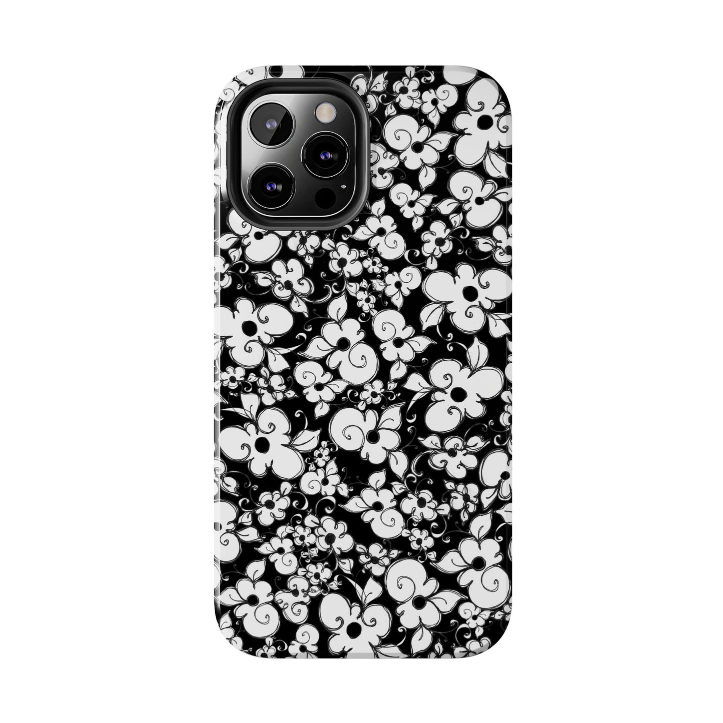 Dog Daisies Black Phone Case