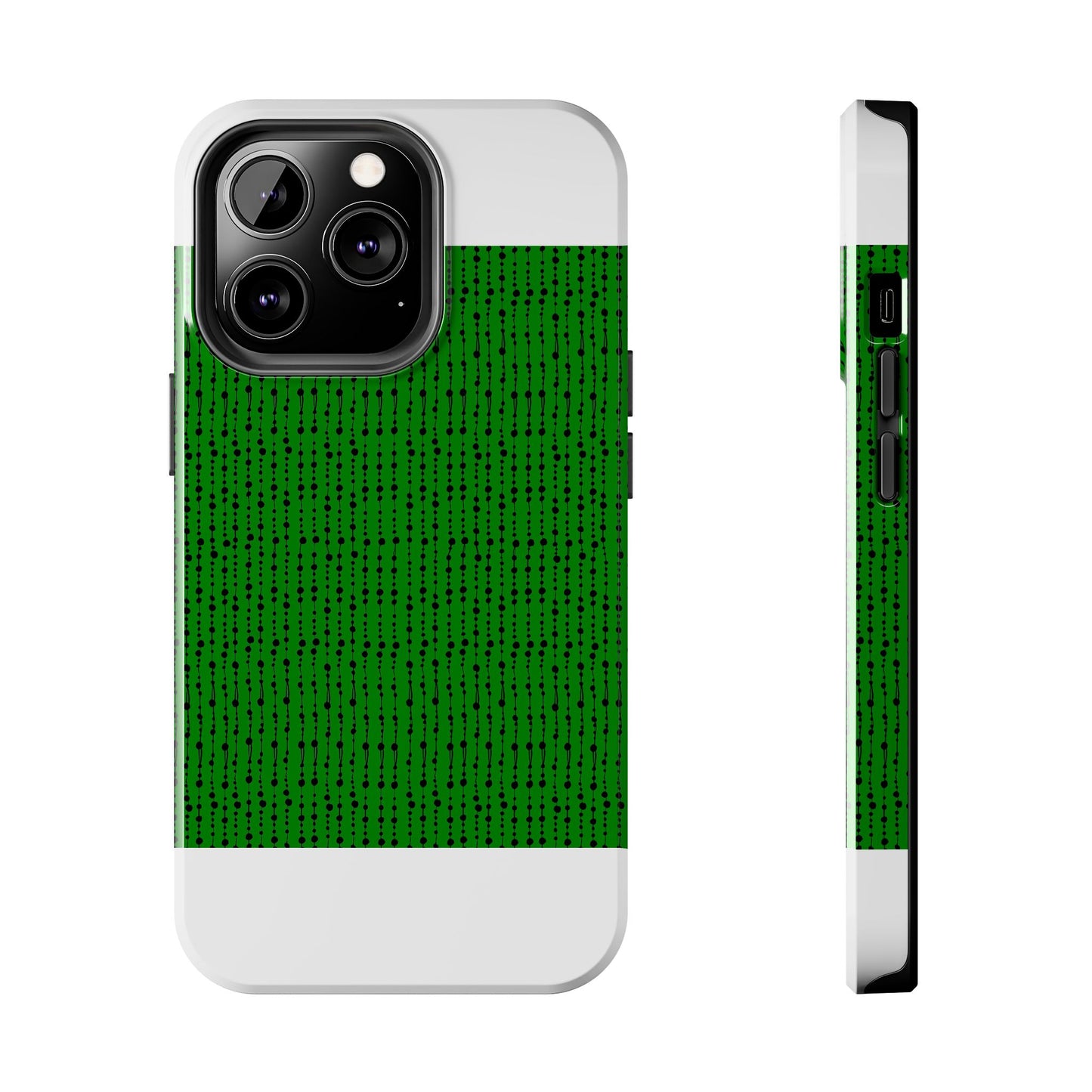 Beaded Curtain Green / Black Phone Case