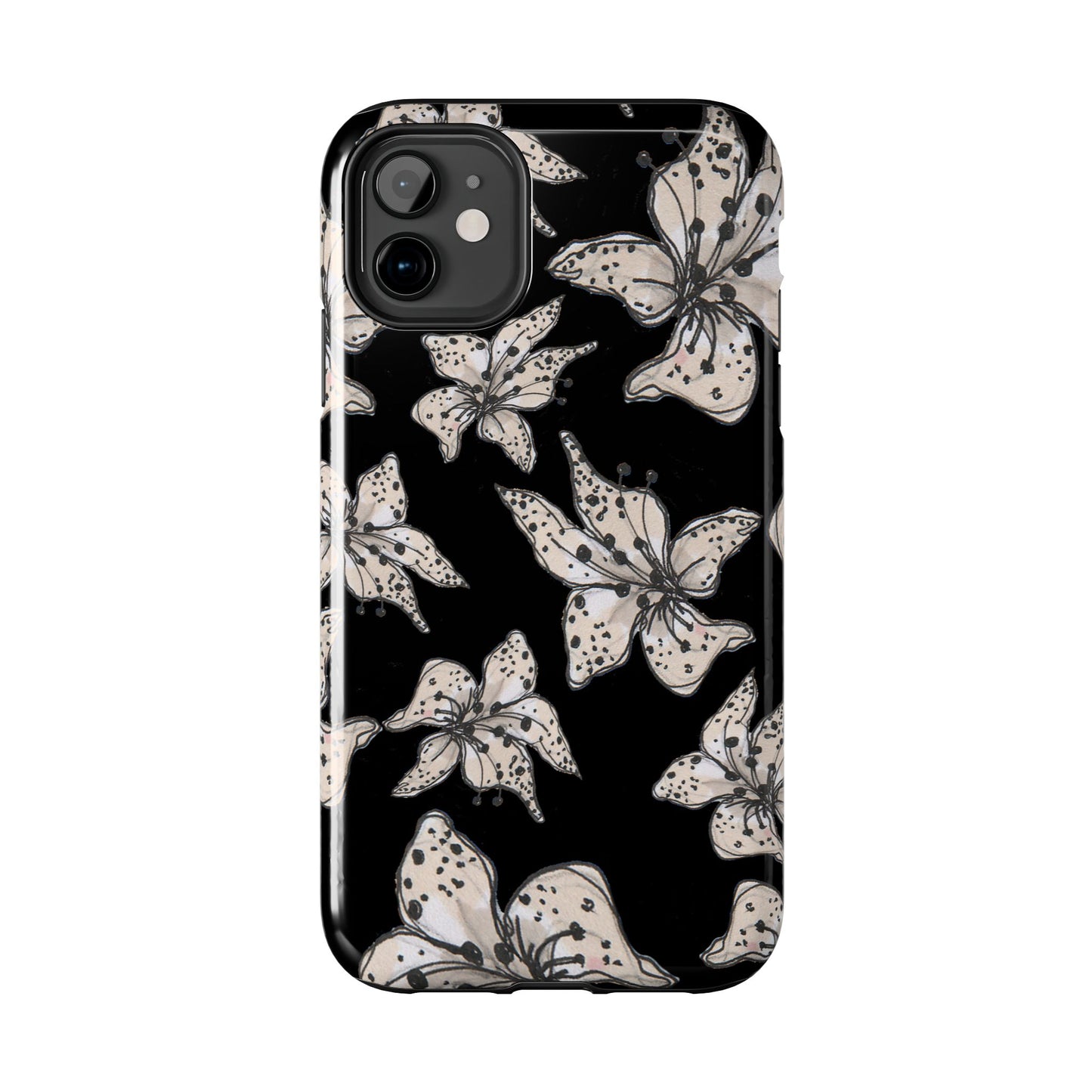 Spotted Lilies Black Phone Case