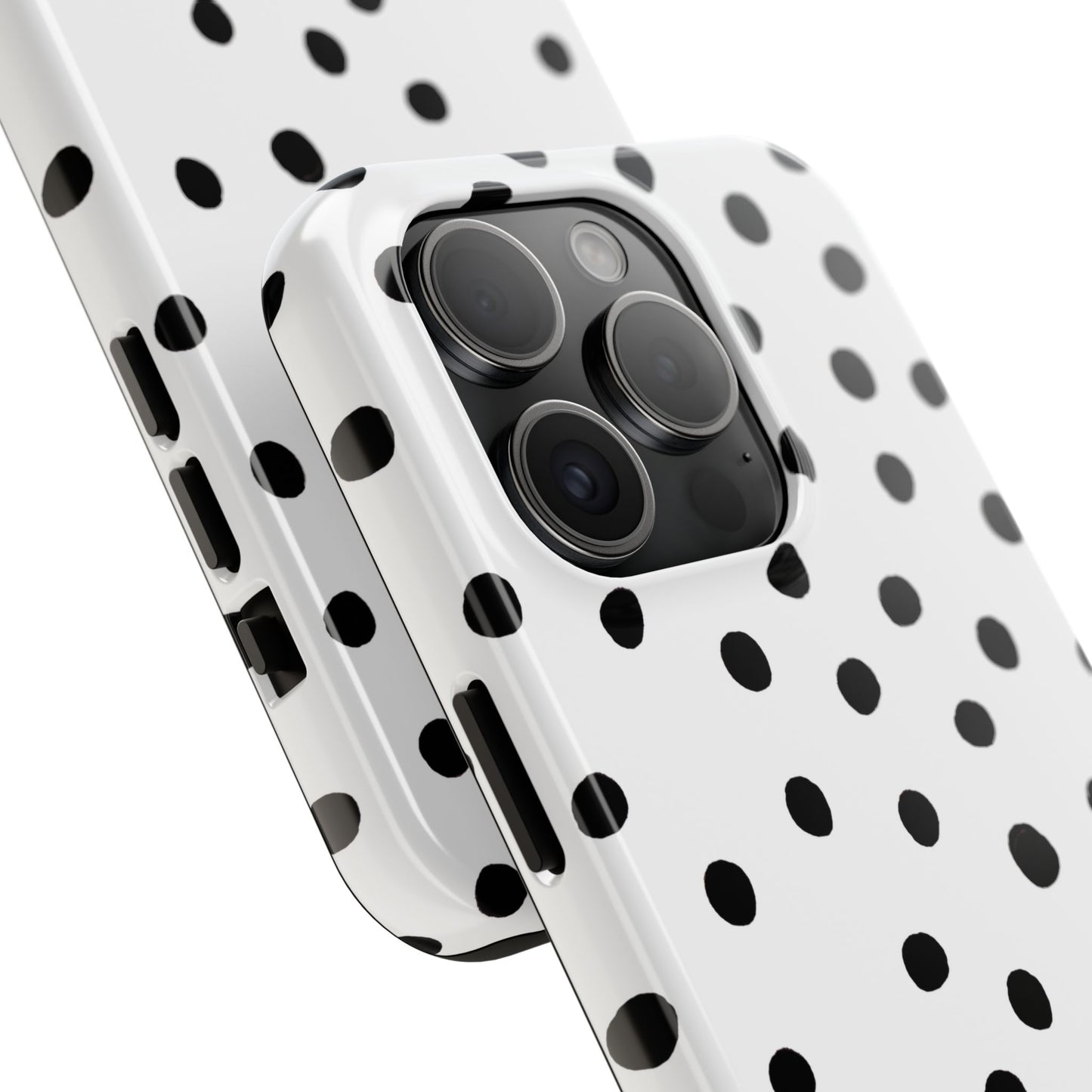 Dot White / Black Phone Case