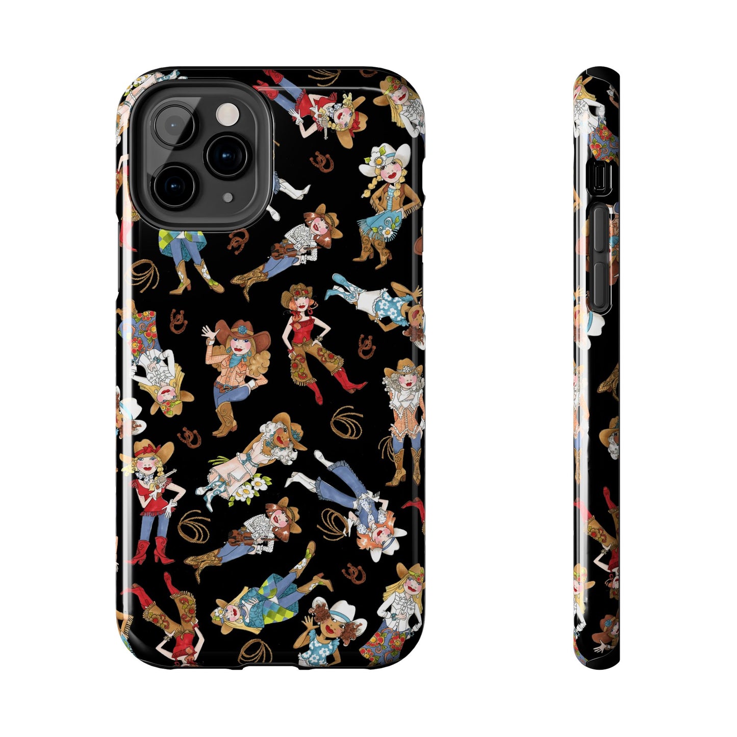 Tossed Cowgirls Black Phone Case