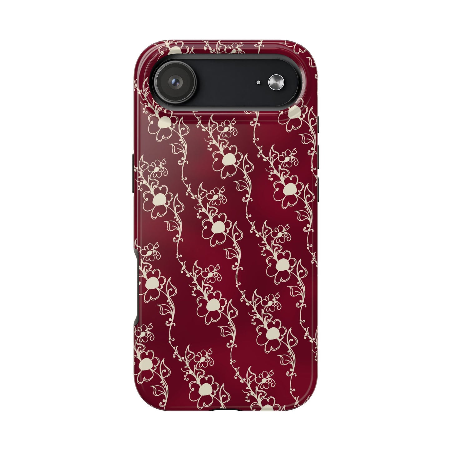 Diagonal Daisies Red / Ivory Phone Case